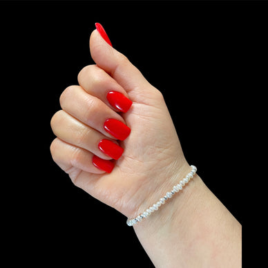 Süßwasserperlen Armband & 925 Silber Kugeln