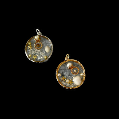 Vintage Anhänger Muschel Ring & Perle