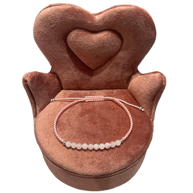 Rosenquarz Armband Makramee