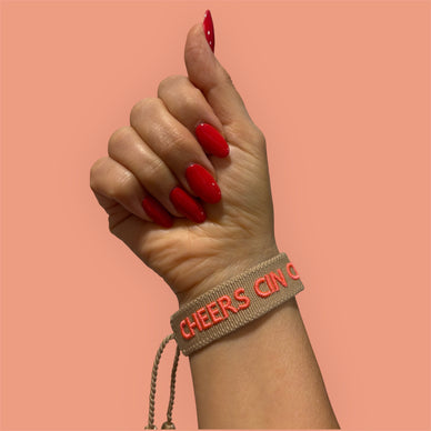 CHEERS CIN CIN & SALUTE - Bestickte Armbänder