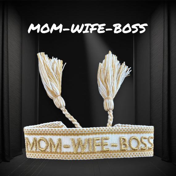 MOM - WIFE - BOSS - Bestickte Armbänder