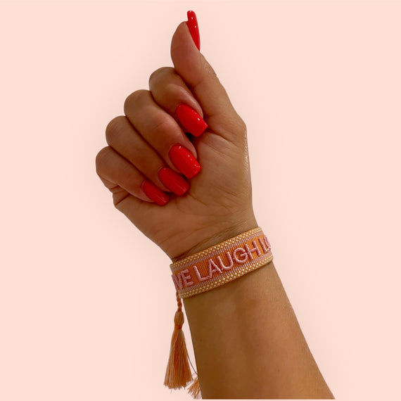 Live Laugh Love - Bestickte Armbänder