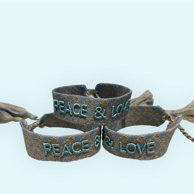 PEACE & LOVE - Bestickte Armbänder