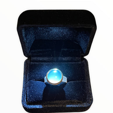 Aqua Chalcedon Ring - Edelstein und in den GR 56-62 erhältlich.