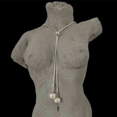 Perlentropfen Halskette - 925 Silber