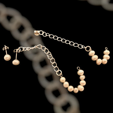 1 Paar Earcuffs mit Süsswasserperlen und Verbingskette