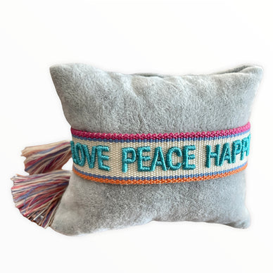 LOVE PEACE HAPPINESS - Bestickte Armbänder
