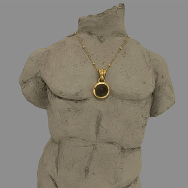 Grauer Mondstein Anhänger 18K Gold